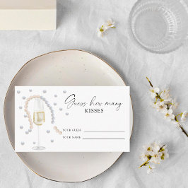 Tarjeta De Recepción Perlas y Prosecco - adivinen cuántos besos