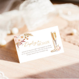 Tarjeta De Recepción Perlas y Prosecco con ducha de flores
