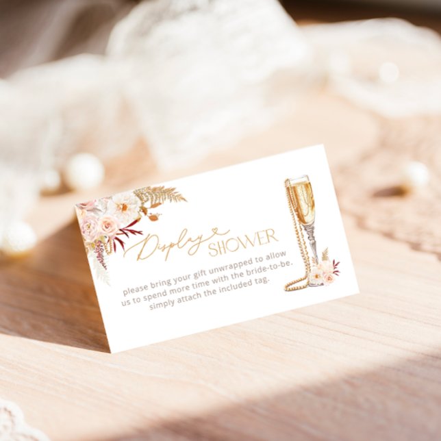 Tarjeta De Recepción Perlas y Prosecco con ducha de flores (Subido por el creador)