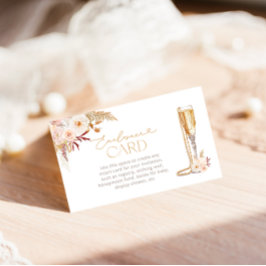 Tarjeta De Recepción Perlas y prosecco con Personalizado floral ducha d