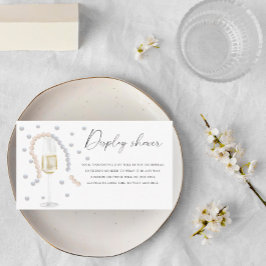 Tarjeta De Recepción Perlas y Prosecco - Ducha de regalos
