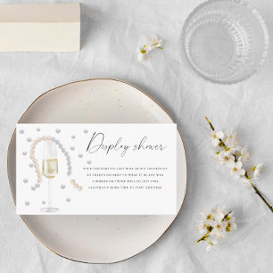 Tarjeta De Recepción Perlas y Prosecco - Ducha para exposición