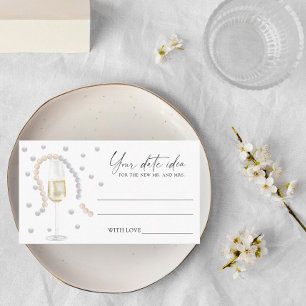Tarjeta De Recepción Perlas y Prosecco - Ideas nocturnas de citas \ Fra
