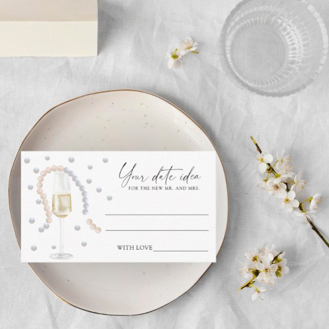 Tarjeta De Recepción Perlas y Prosecco - Ideas nocturnas de citas \ Fra (Subido por el creador)
