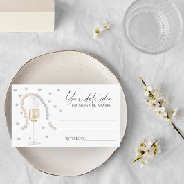 Tarjeta De Recepción Perlas y Prosecco - Ideas para una noche de cita \