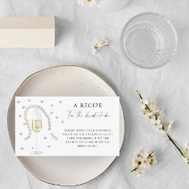 Tarjeta De Recepción Perlas y Prosecco - Receta para la futura novia
