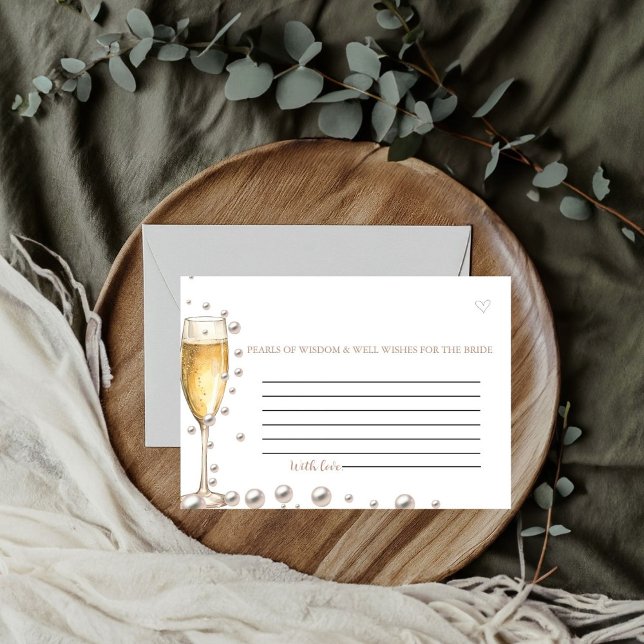 Tarjeta De Recepción Perlas y sabiduría de prosecco y duchas nupciales (Subido por el creador)