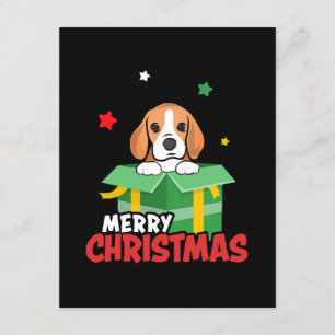 Tarjeta De Recepción Perro de Santa Beagle Amantes de la Navidad Navida