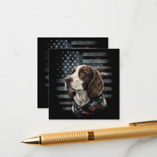 Tarjeta De Recepción Perro Springer Spaniel Bandera Americana