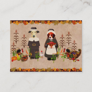 Tarjeta De Recepción Perros de Acción de Gracias