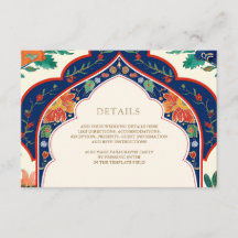 Persian Floral Inlay Cream Muslim Wedding Details