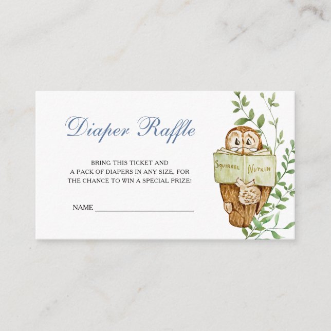 Tarjeta De Recepción Personaje de Beatrix Potter Baby Shower Diaper Raf (Anverso)