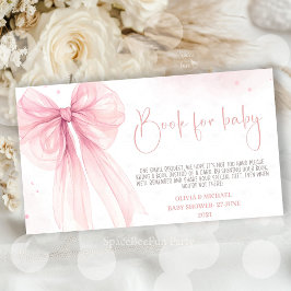Tarjeta De Recepción Personalización de Baby Shower Bow Pink Coquette