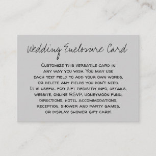 Tarjeta De Recepción Personalizada, Casual, DIY, Versátil, Gris Claro B