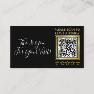 Tarjeta De Recepción Personalizado Black Gold QR Code Business Google R