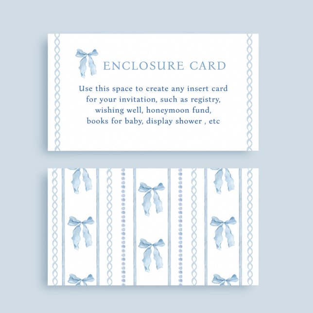 Tarjeta De Recepción Personalizado Blue Bow Boy Baby Shower (Subido por el creador)