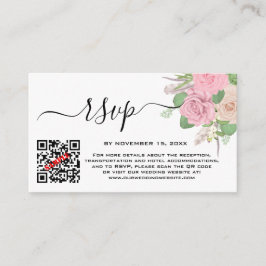 Tarjeta De Recepción Personalizado Boho Boda Código QR RSVP