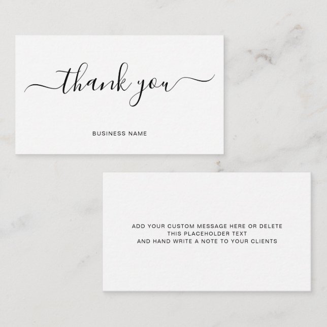 Tarjeta De Recepción Personalizado Business Gracias (Anverso / Reverso)