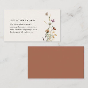 Tarjeta De Recepción Personalizado de Baby Shower Boho Fall Wildflower