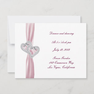 Tarjeta de recepción personalizado de corazones ro