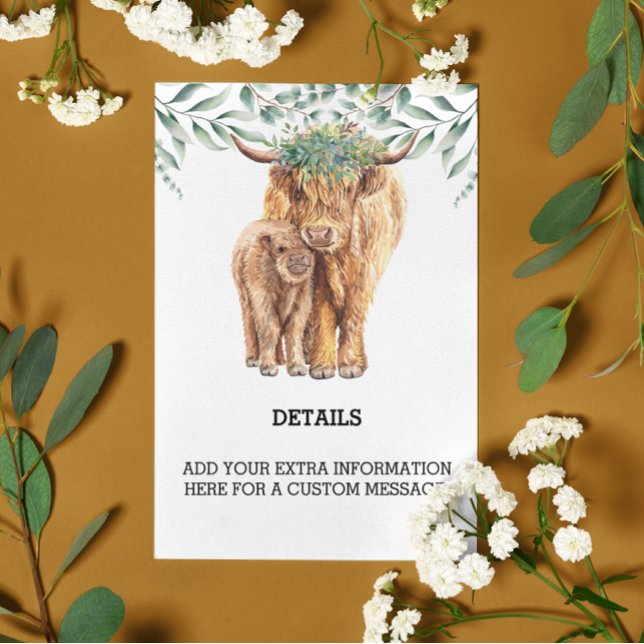 Tarjeta De Recepción Personalizado de detalles de la vaca de montaña Eu (Subido por el creador)