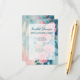 Tarjeta De Recepción Personalizado de ducha de novia pintado con rosas