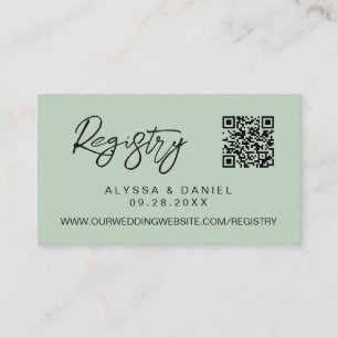 Tarjeta De Recepción Personalizado de registro del boda de código QR mo