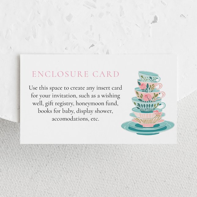 Tarjeta De Recepción Personalizado de té rosado y Verde azulado (Subido por el creador)