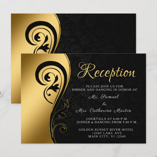 Tarjeta De Recepción Personalizado del Aniversario del Boda de la recep (Anverso / Reverso)