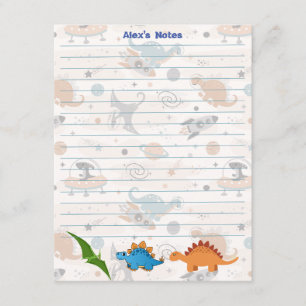 Tarjeta De Recepción Personalizado Dinosaur Learning Notecard