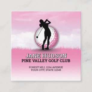 Tarjeta De Recepción Personalizado Elegante Mujeres Golfer Monograma Di