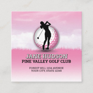 Tarjeta De Recepción Personalizado Elegante Mujeres Golfer Monograma Di