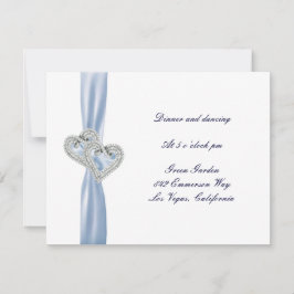 Tarjeta de recepción personalizado Ice Blue Hearts