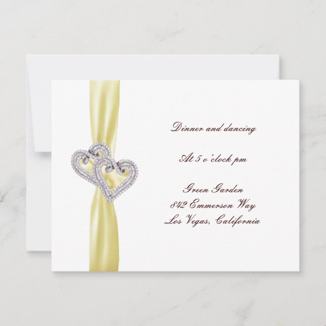 Tarjeta de recepción personalizado Lemon Hearts (Anverso)