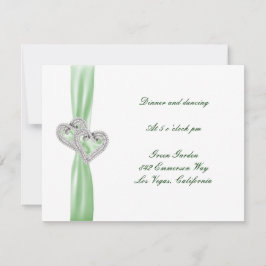 Tarjeta de recepción personalizado Lime Hearts