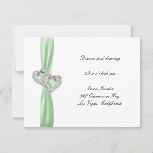 Tarjeta de recepción personalizado Lime Hearts