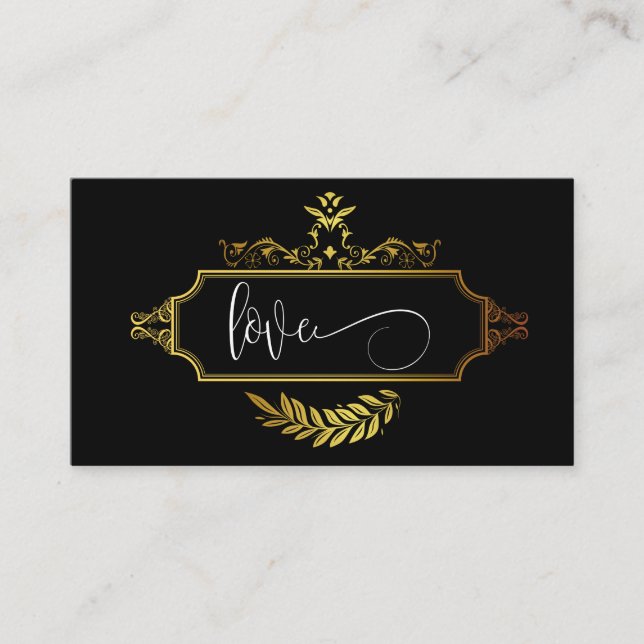 Tarjeta De Recepción Personalizado Oro Negro Indio Mandala Boda RSVP (Anverso)