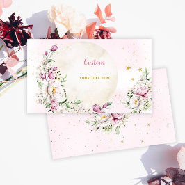 Tarjeta De Recepción Personalizado rosa de la luna floral