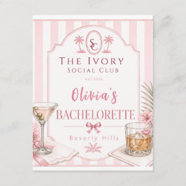 Tarjeta De Recepción personalizado Rosa Lujo Despedida de soltera brida