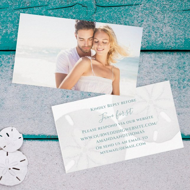 Tarjeta De Recepción Personalizado RSVP de la playa de bodas de destino (Subido por el creador)