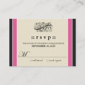 Tarjeta De Recepción ::personalizado: Sencillamente Elegante RSVP Fusch