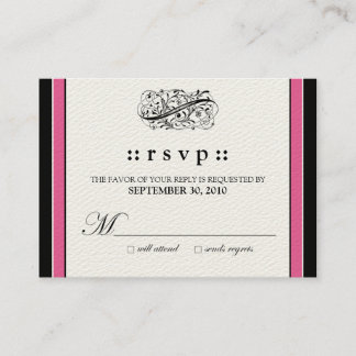 Tarjeta De Recepción ::personalizado: Sencillamente Elegante RSVP Fusch
