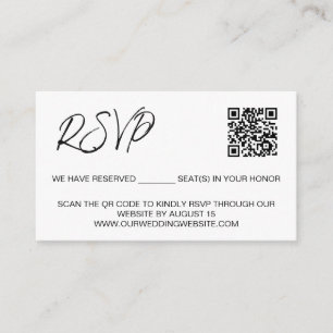 Tarjeta De Recepción Personalizado Sitio web del boda de códigos QR Asi