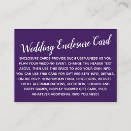 Tarjeta De Recepción Personalizado versátil Boda simple DIY morado prof