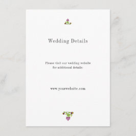 Tarjeta De Recepción Personalized Folk Floral Wedding Details