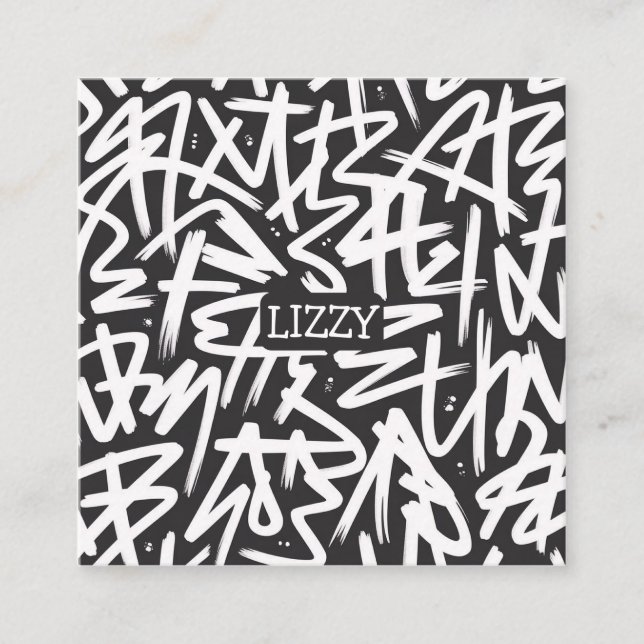 Tarjeta De Recepción Personalized Graffiti Name Pattern — Custom Urban (Anverso)
