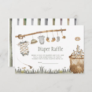Tarjeta De Recepción Pesca Cuidada Pequeño Pescador Diaper Raffle