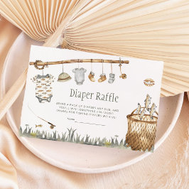 Tarjeta De Recepción Pesca Cuidada Pequeño Pescador Diaper Raffle Enclo