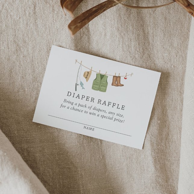 Tarjeta De Recepción Pesca de la entrada de pañales Baby Shower Raffle (Subido por el creador)