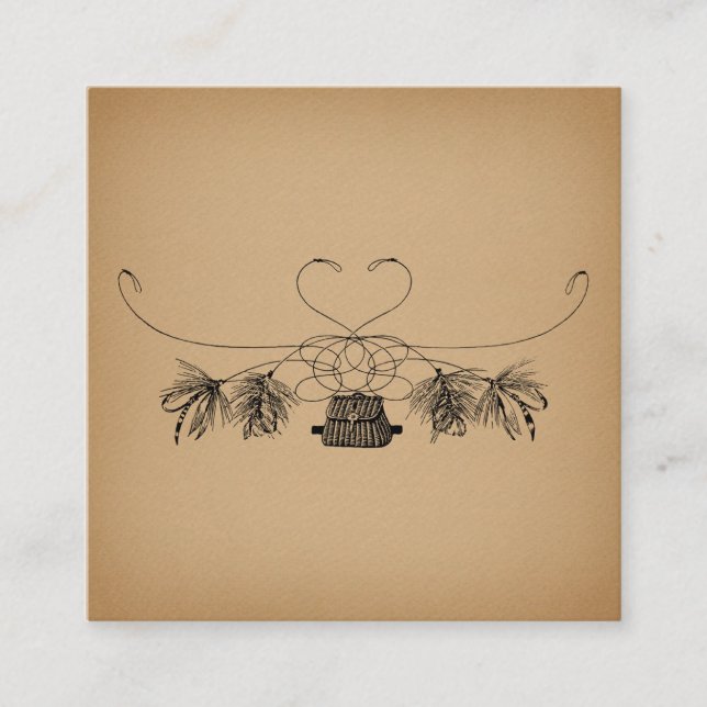 Tarjeta De Recepción Pesca de mosca Arte de época (Anverso)